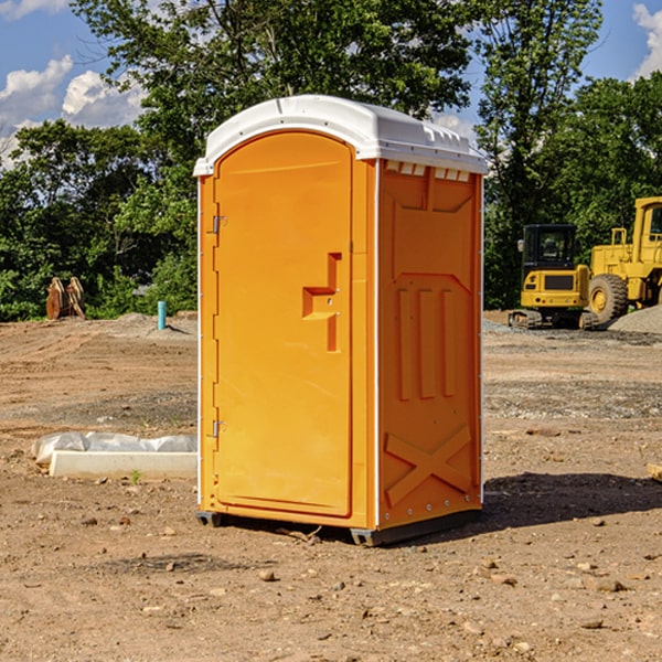 how often are the portable restrooms cleaned and serviced during a rental period in Village of the Branch